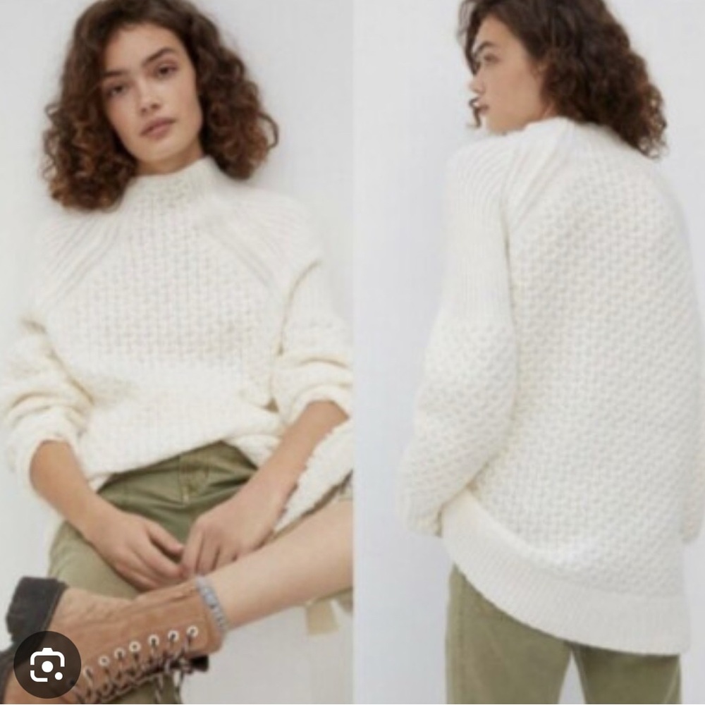 Anthropologie Cream Cowl Neck Sweater